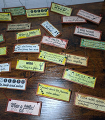 Lot of 46 Handmade Rustic Wine Wedding Favor Signs Guest Gifts Engagement Decor