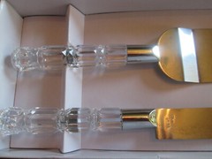 Vtg 2-Piece Cake Knife and Server Set in Original Box Wedding Shower Home Kitch