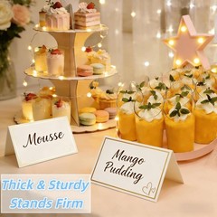 100 Pcs Place Cards for Table Setting, 2″ x 3.5″ Elegant Name Placecards with…
