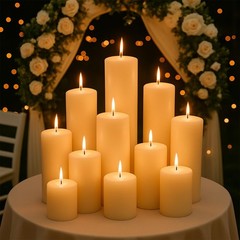 Mosroad Ivory Pillar Candles Set 12 Packs 2.8 In X 4 6 8 Inch Assorted Size