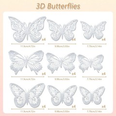 Flower Bouquet Accessories Set: 5 Mini Crowns, 36 Butterflies & 100 Pins