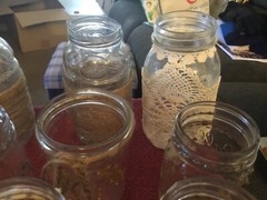 Assorted Decorated Jar w/8 Battery Operated Candle Lights