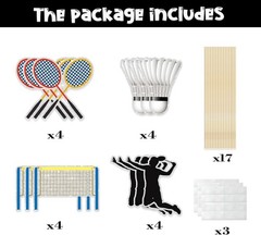 Set of 16,Badminton Theme Centerpiece Sticks,Boy Kid Birthday Table Toppers,B…