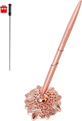Lightweight Rose Gold Signing Pen Set in Hollow Round Holder for Special Events