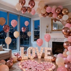 Retro Blush Pink Balloons, 60 Packs Retro Blush Pink Rose Gold Nude Sand White