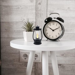 Mini Lantern with Flickering LED Candles,Vintage Black Decorative Black-6Pcs