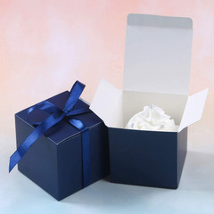 25Pcs Wedding Favor Boxes, Paper Gift Boxes 3X3X3 Inches Small Gift Boxes with R
