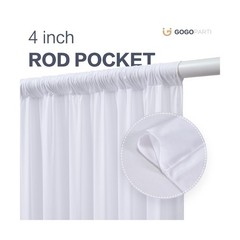 50ft x 14ft White Backdrop Curtains for Parties, Silky Photography Backdrop W…