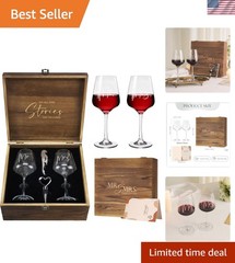 Mr and Mrs Wine Glasses Wedding Gifts for Couples 2026, Engagement Gift for N…