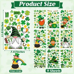305 PCS St Patricks Day Window Clings, 9 Sheets St Patrick’s Day Window Stick…