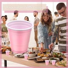 30 Pcs Disposable 2oz Shot Glasses Plastic Cups for Wedding – Light Pink