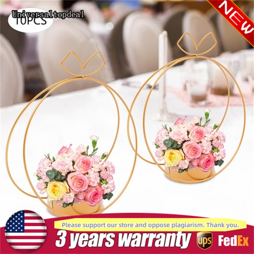 Elegant Wedding Centerpieces Party Decor 10Pc Metal Geometric Gold Centerpiece