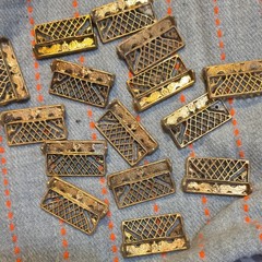 Lot of Gold Tone Rose Card Holders.