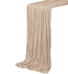 Beige Cheesecloth Table Runner 10 Ft 1 Pcs Gauze Table Runner 120″ x 35″