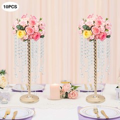 10 Pc Crystal Flower Stand Table Centerpieces For Wedding Gold Flower Holder