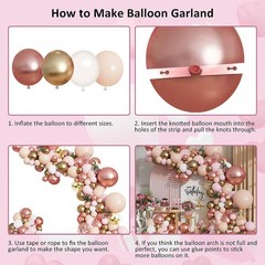 Blocesa Rose Gold Balloon Garland 18inch 12inch 10inch 5inch, White