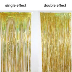 Metallics Foil Fringe Curtain Tinsel Kid Birthday Party Decor Wedding Home