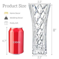 Clear Plastic Vase, Decorative Unbreakable Crystal Flower Vase for