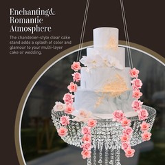 60CM Acrylic Swing Cake Rack Stunning Sparkling Chandelier Stand Suspended Cake