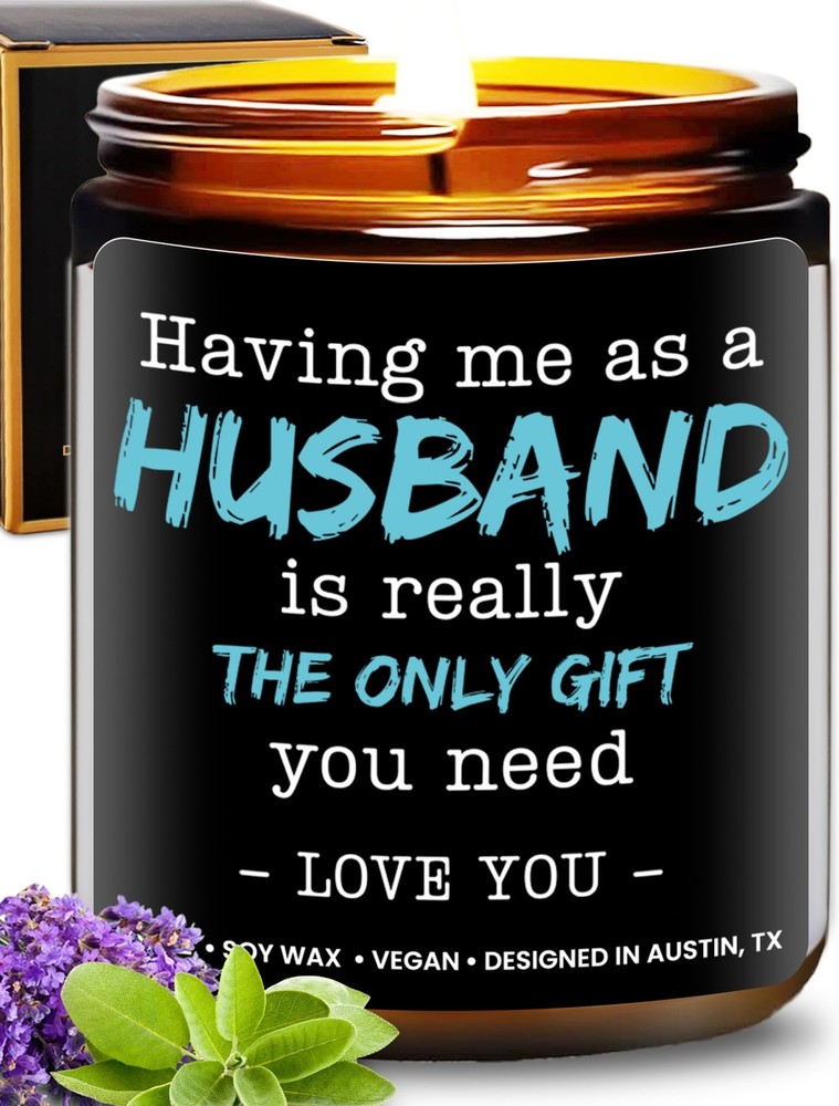 Wife Candle, Unique Funny Gift from Husband, Thoughtful 9 ounce, Black