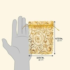 200Pcs Gold Organza Wedding Party Gift Bags Favor Candy Sheer Jewelry Pouches US