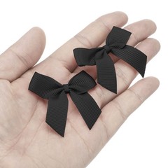 12Pcs Mini Grosgrain Ribbon Bow 2″ Self Adhesive Flower Bows Black