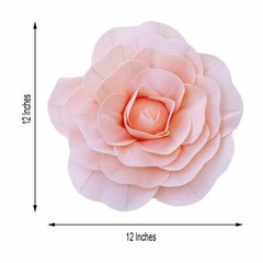 8 pcs 12″ Blush Artificial Large Roses Flowers Wall Backdrop Party Wedding