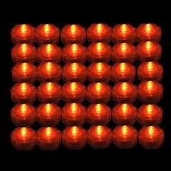 (36) VIBRANT ORANGE -LED Submersible Underwater Tea lights for WEDDING US Shippe