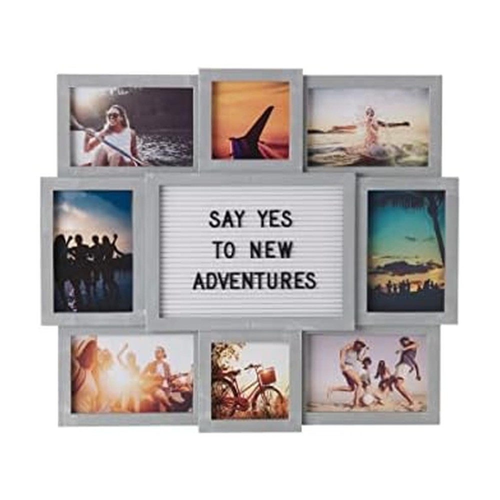 MELANNCO Collage Picture Frame with Letter Board, 8 Opening Photo Collage Wal…