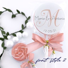 24 Personalized Wedding Favor Labels Stickers Monogram Glossy Finish