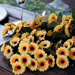 22″ Silk Sunflowers Artificial Hanging Vine Bush Party Events Home Decorations