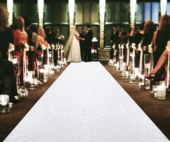 ShiDianYi Sequin Aisle Floor Runner – 4Ft x 20Ft White Wedding Aisle Runner