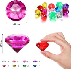 Acrylic Diamond Large Gems Pirate round Treasure Toy Gems Colorful Treasure roun