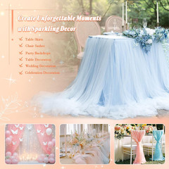 Glitter Tulle Fabric, 1 Yard X 60 Inch Wide Tulle Bolt White Tulle Netting with