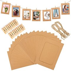20Pcs Paper Photo Frames, 4×6 Inch Kraft Paper Picture Frames, 4×6 inch Brown