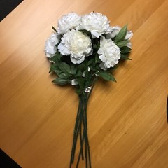 White Peony 27″ long 8 stems lot artificial flowers for crafts bouquet bridal