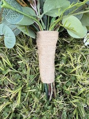 Artificial Wedding Flower Bouquet Bunch, Rose & Eucalyptus, Rustic Ranch Twine