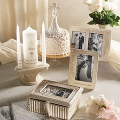 Beautiful 2-Piece Wedding Cake Topper and Figurine – Faith, Hope, and Love Abide