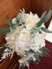 Ansofi Bridal Bouquet Artificial Flowers Silk Rose