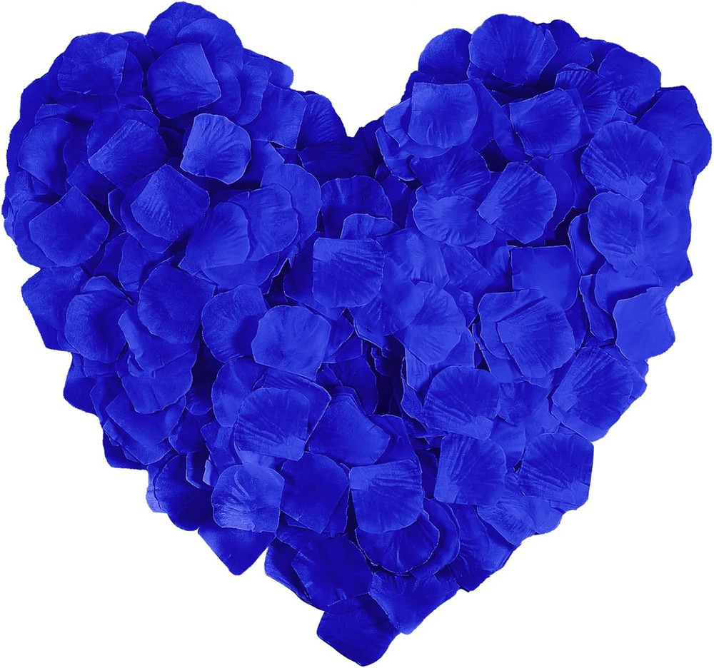 1000 Pieces Blue Artificial Silk Rose Petals Flower Decoration Wedding Party Col