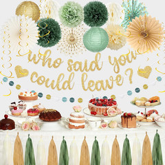 Farewell Party Decorations Women Men, Gold Glitter Who Said You Could Leave Bann