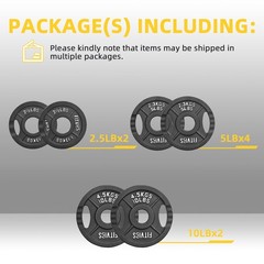 Fitvids 2 Inch Olympic Barbell Weight Plates Set 45 Lb2.5-10 Lb Barbell Weight
