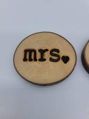 Mrs. And Mrs. Rustic Wood Slice Cake Toppers Lesbian Wedding Engagement New