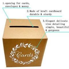 KALEFO Kraft Card Box Wedding Favors Post Box Cardboard Wedding Party Decor