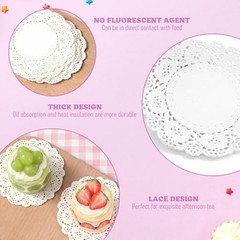 TIESOME 200 Pcs Small Paper Doilies, 3.5 Inch Round Paper Doilies Disposable