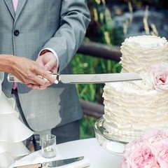 Wedding Cake Knife and Server Set with Rhinestone Champagne Flutes Gift Set