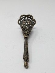 Vintage Brass Tussie Mussie Posy Holder – Ornate Filigree Victorian Revival 6.25