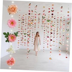 Suncalla 6 Pack 35.4ft Fake Flower Garland Backdrop with LED Multi Color Lovely