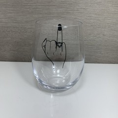 Bride Ring Finger Stemless Wine Glass 16 oz