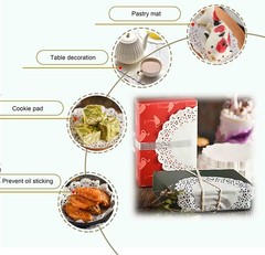 12×16 Inch Rectangle Paper Doilies White Lace Rectangle, 12x16in